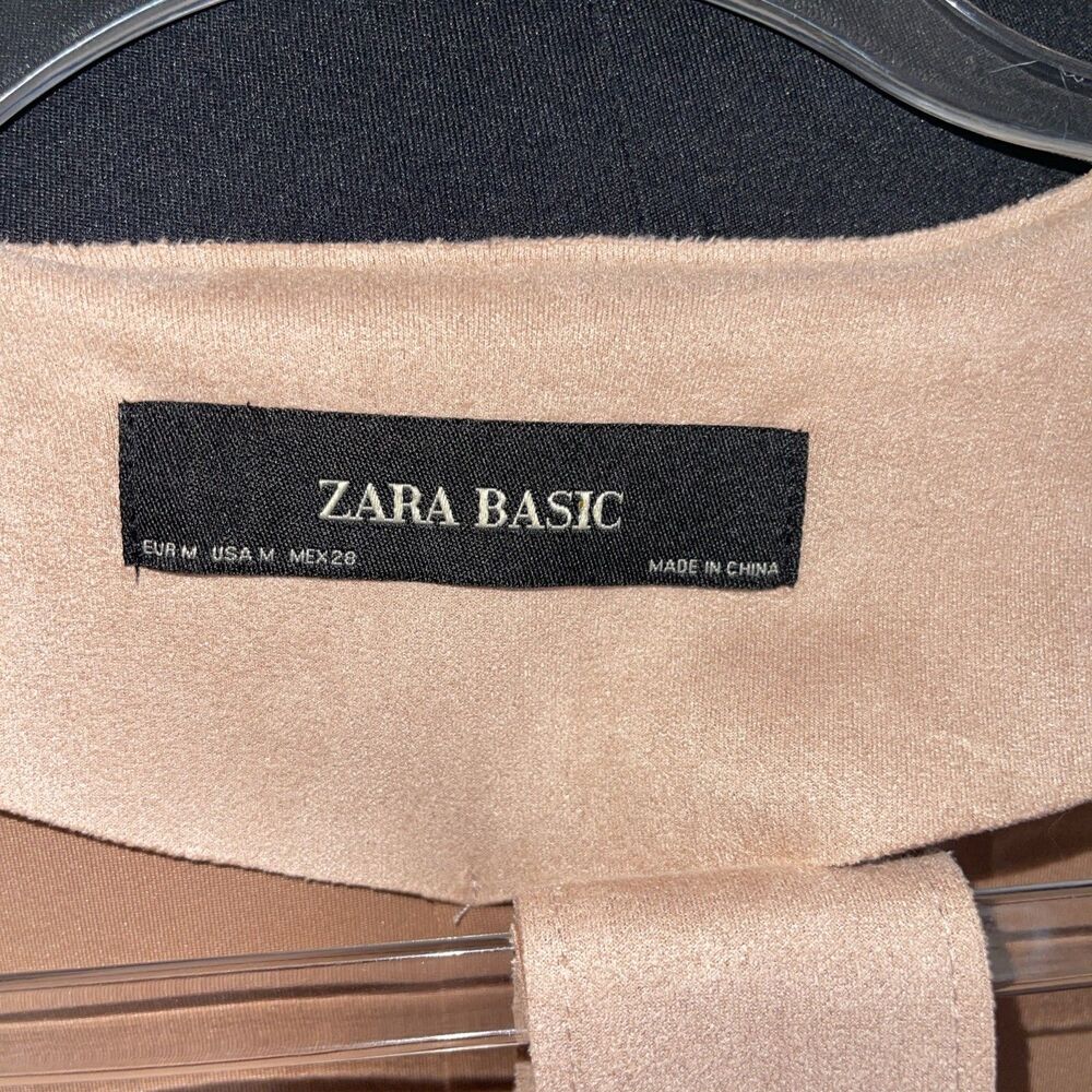 NWT Zara Basic Faux Suede Light Blush Pink Oversized Kimono Jacket M - Picture 8 of 8